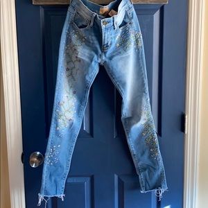 Light Wash Embroidered Jeans